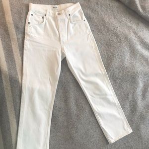 Agolde white high rise jean.